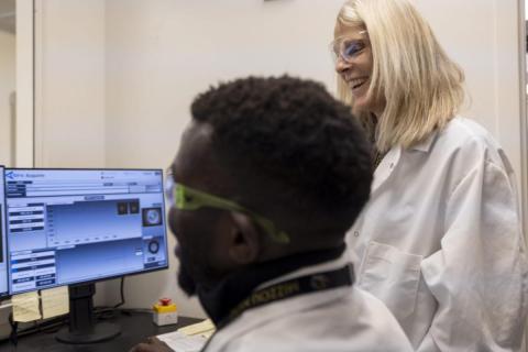 Carolyn Anderson and graduate student Ejike Iweha